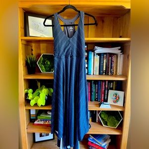 Prana summer dress, M, navy stripes